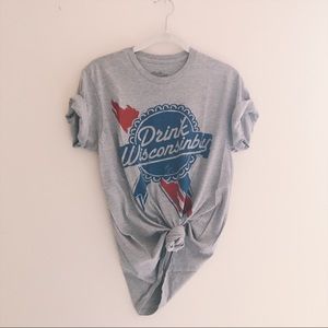 Drink Wisconsinbly PBR logo tee